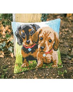 Vervaco borduurkussenpakket 2 teckels PN-0158267 voorbedrukt