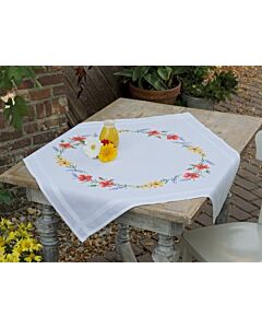 Borduurpakket voorbedrukt tafelkleed Bloemen en lavendel Vervaco PN-0158551