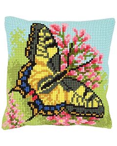 Vervaco kruissteek borduurpakket borduurkussen vlinder pn-0163768