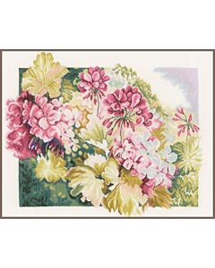 Lanarte borduurpakket Geraniums pn-0164073 borduren op kaaslinnen