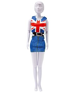 Dress Your Doll Zelf Barbiekleren naaien combi rood en blauw  pn-0164621