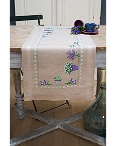 Vervaco borduurpakket tafelloper Lavendel pn-00165726 voorbedrukt borduren