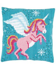 Vervaco borduurpakket kruissteekkussen roze eenhoorn pn-0166237