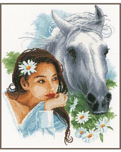 Borduurpakket Lanarte my best friend met telpatroon op katoen pn-0166310