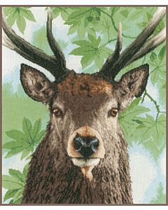  Borduurpakket Lanarte trotse edelhert met telpatroon op katoen pn-0168208