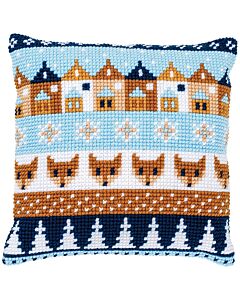 Borduurpakket kruissteekkussen wintermotiefje Vervaco pn-0170316