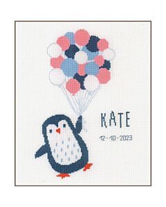 Vervaco borduurpakket geboortetegel Hallo Pinguïn PN-0170400 telpatroon