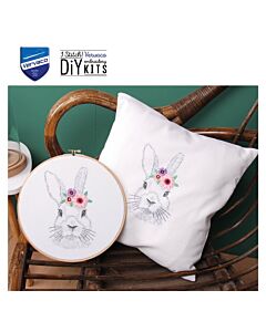 Vervaco borduurpakket Konijntje met bloemen pn-0170650