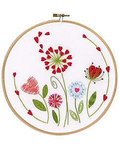 Borduurpakket met borduurring Bloempjes Vervaco PN-0171229 voorbedrukt
