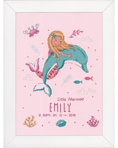 Borduurpakket Zeemeermin en dolfijn om te borduren Vervaco pn-0172819 voor een baby