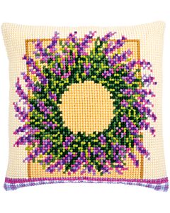 Vervaco borduurkussen lavendelkrans pn-0173731 Kruissteek borduren