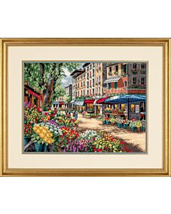 Borduurpakket Markt in Parijs van Dimensions  gold collection 35256