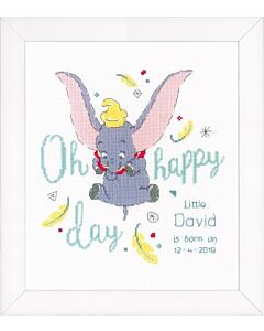 Vervaco borduurpakket geboortetegel Disney Dumbo Oh happy day PN-0176205