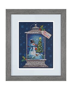 Dimensions borduurpakket sneeuwpop lantaarn borduren 70-08987