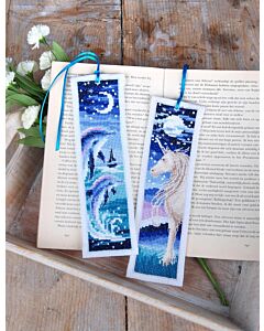 Vervaco borduurpakket 2st. boekenleggers dolfijn en eenhoorn PN-0194205 telpatroon