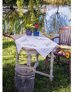 Borduurpakket tafelkleed Streepjes katten van Vervaco PN-0194736 voorbedrukt.