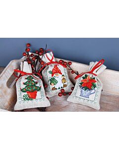 Vervaco borduurpakket kruidenzakjes 3 st. Kerst PN-0194764