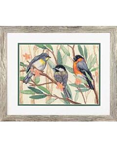 Borduurpakket drie toppers vogels van Dimensions  70-35402 om te borduren