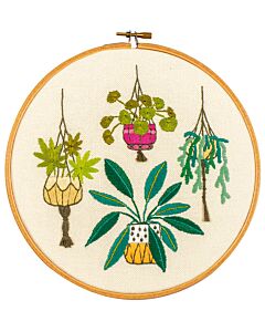 Borduurpakket voorbedrukt platsteek Kamerplanten van Vervaco pn-0196194 incl borduurring