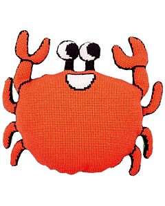 Borduurpakket kruissteekkussen Eva Mouton Krab met kussenrug van Vervaco pn-0196977