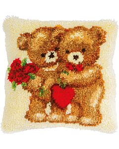 Vervaco Smyrnapakket knoopkussen liefdes beren PN-0197658 voorbedrukt (kussenrug en opvulkussen apart verkrijgbaar)