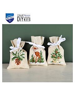 Vervaco borduurpakket kruidenzakjes 3 st. winter