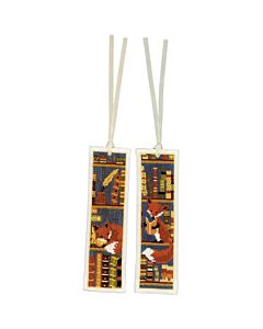 Vervaco borduurpakket 2 boekenleggers wolf en hert in de nacht borduren PN-0187476.