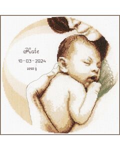 Vervaco borduurpakket geboortetegel Mama met baby pn-0199774 om te borduren