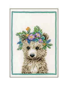Borduurpakket Lanarte Borduurpakket Lanarte Beer met bloemenkroon pn-0200867.