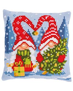 Vervaco borduurkussenpakket gnomeskoppel PN-0201600 voorbedrukt