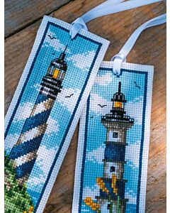 Vervaco borduurpakket 2st. boekenleggers vuurtorens PN-0202212 telpatroon