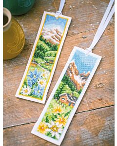 Vervaco borduurpakket boekenleggers alpenweide set van 2 PN-0203228 telpatroon