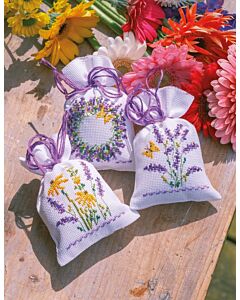 Vervaco borduurpakket kruidenzakjes 3 st. lavendel PN-0203249 telpatroon