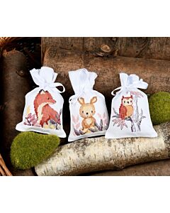 Vervaco borduurpakket kruidenzakjes 3 st. in het bos PN-0203548 telpatroon