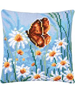 Vervaco borduurkussenpakket vlinder tussen de bloemen PN-0203670 voorbedrukt