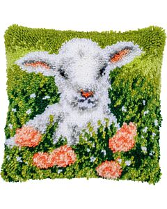 Vervaco smyrnapakket knoopkussen lammetje tussen de bloemen PN-0204539 voorbedrukt