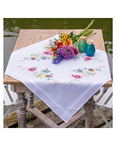 Vervaco borduurpakket tafelkleed Viooltjes PN-0204876 voorbedrukt