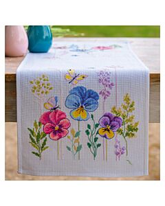 Vervaco borduurpakket tafelloper 'Viooltjes' PN-0205036 telpatroon