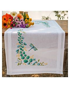 Vervaco borduurpakket tafelloper eucalyptus PN-0206199 voorbedrukt (ook verkrijgbaar in een tafelkleed variant)