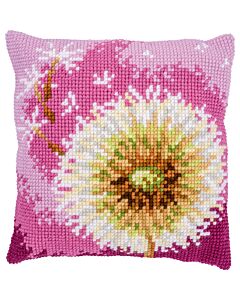 Vervaco borduurkussenpakket 'Pluisjesbloem' PN-0206592 voorbedrukt (kussenrug en opvulkussen apart verkrijgbaar)