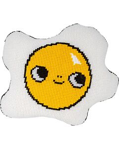 Vervaco kruissteekvormkussen Spiegelei met kussenrug PN-0206623 van Eva Mouton