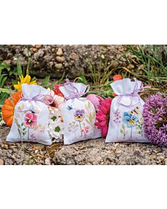 Vervaco borduurpakket 3st. geurzakjes 'Viooltjes' PN-0206744 telpatroon