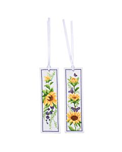 Vervaco borduurpakket boekenleggers zonnebloemen 2st. PN-0207191 telpatroon