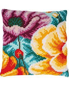 Vervaco borduurkussenpakket klaprozen PN-0207215 voorbedrukt