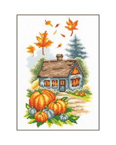 Vervaco borduurpakket herfsthuisje PN-0207257 telpatroon