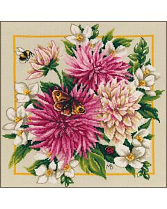 Lanarte borduurpakket roze dahlia PN-0207467 telpatroon
