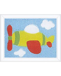 Vervaco kinder borduurpakket vliegtuigje PN-0207572 voorbedrukt