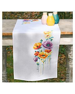 Vervaco tafelloper borduren klaprozen PN-0207581 voorbedrukt