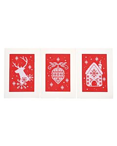 Vervaco borduurpakket kerstkaart kerst 3st. PN-0211812 telpatroon incl. envelop & passe-partout