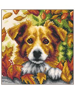 Vervaco borduurpakket hond in de herfst PN-0212256 telpatroon